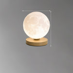 3D Moon Lamp with Wooden Base