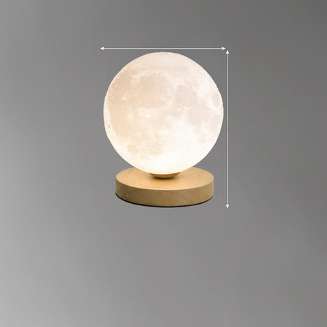 3D Moon Lamp with Wooden Base