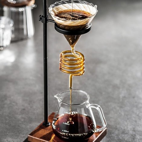 Pour-Over Coffee Dripper with Spiral Filter Stand