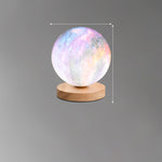 3D Moon Lamp with Wooden Base