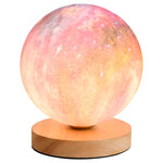 3D Moon Lamp with Wooden Base