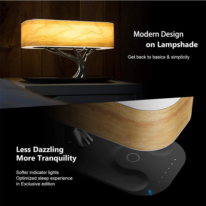 LED Bedside Lamp with Bluetooth Speaker & Phone Charging