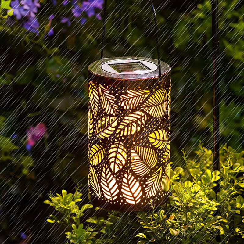 Solar Garden Lantern with Hollow Iron Design