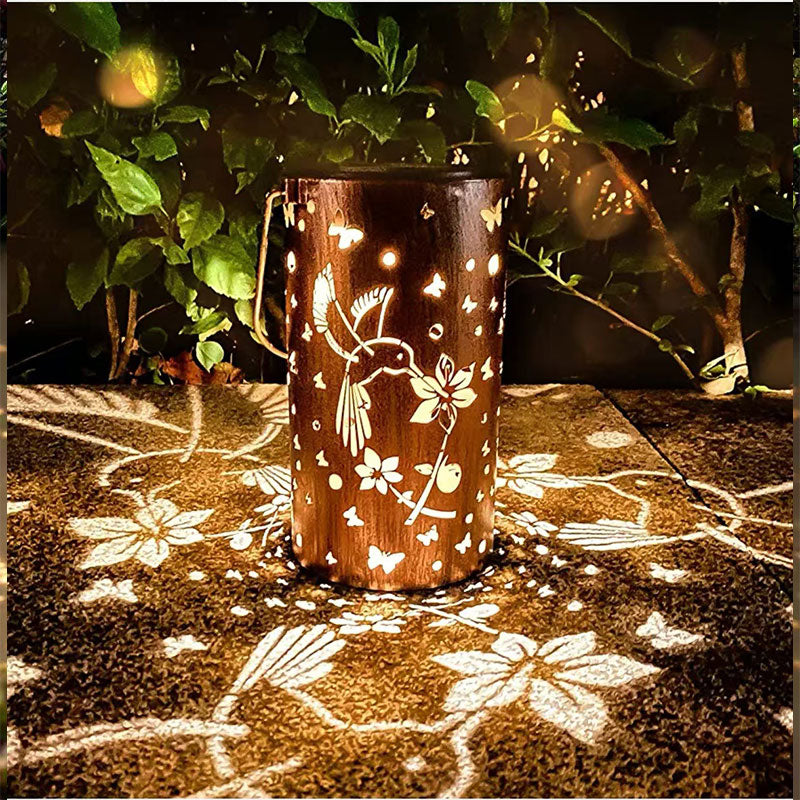 Solar Garden Lantern with Hollow Iron Design