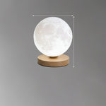 3D Moon Lamp with Wooden Base