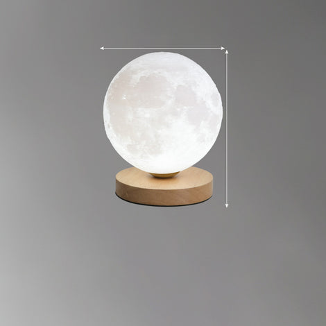3D Moon Lamp with Wooden Base