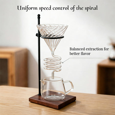 Pour-Over Coffee Dripper with Spiral Filter Stand