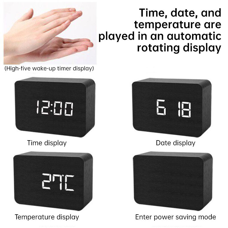 Wood Grain Smart Alarm Clock