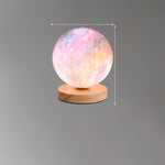 3D Moon Lamp with Wooden Base