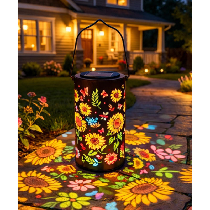 Solar Garden Lantern with Hollow Iron Design