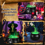 Halloween Cauldron with Fog & LED Skull