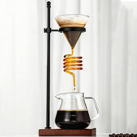 Pour-Over Coffee Dripper with Spiral Filter Stand