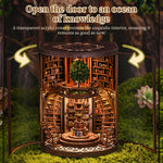 DIY Wooden Book Nook Kit - Miniature Bookend with Wisdom Rings, Home Decor Craft & Birthday Gift Idea