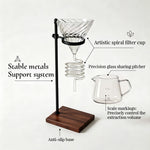 Pour-Over Coffee Dripper with Spiral Filter Stand
