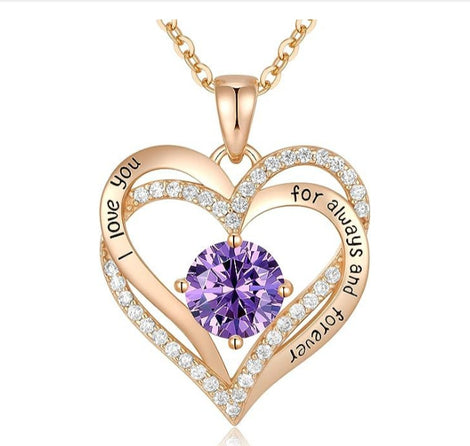 Fashionable Rose Gold and Silver Color Pendant Necklace for Women, Elegant OL Style, High-End Personalized Jewelry