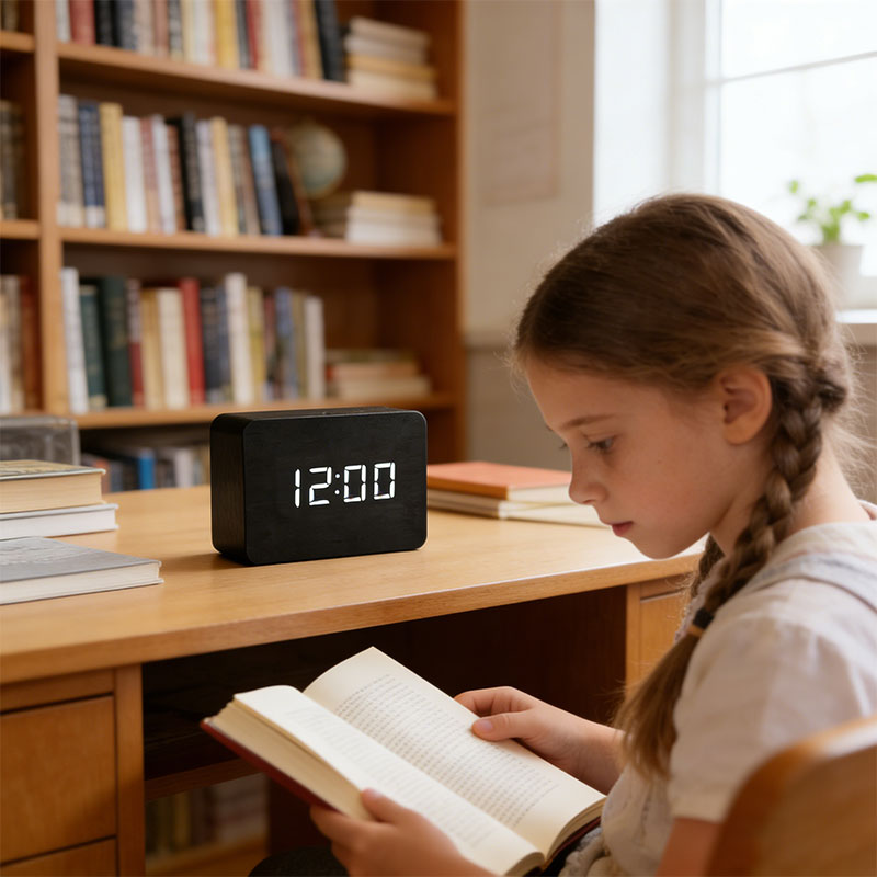 Wood Grain Smart Alarm Clock