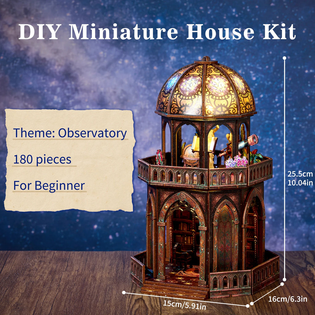 Observatory Book Nook Wooden Puzzle Kit