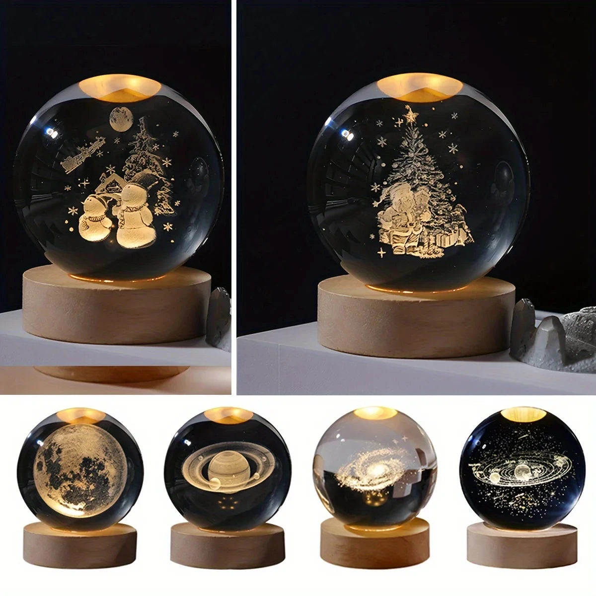 3D Galaxy Crystal Ball Lamp
