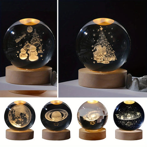 3D Galaxy Crystal Ball Lamp