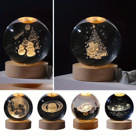 3D Galaxy Crystal Ball Lamp
