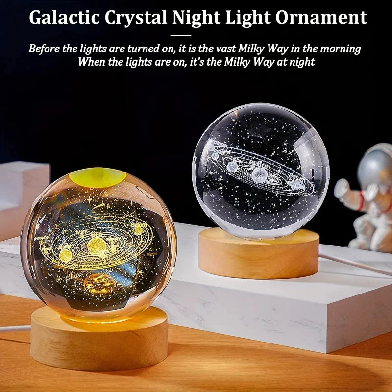 3D Galaxy Crystal Ball Lamp