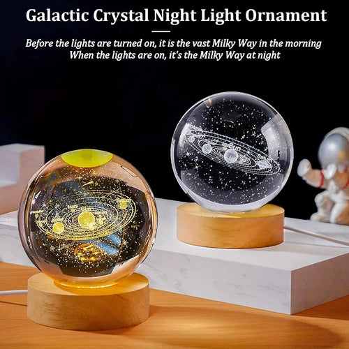 3D Galaxy Crystal Ball Lamp