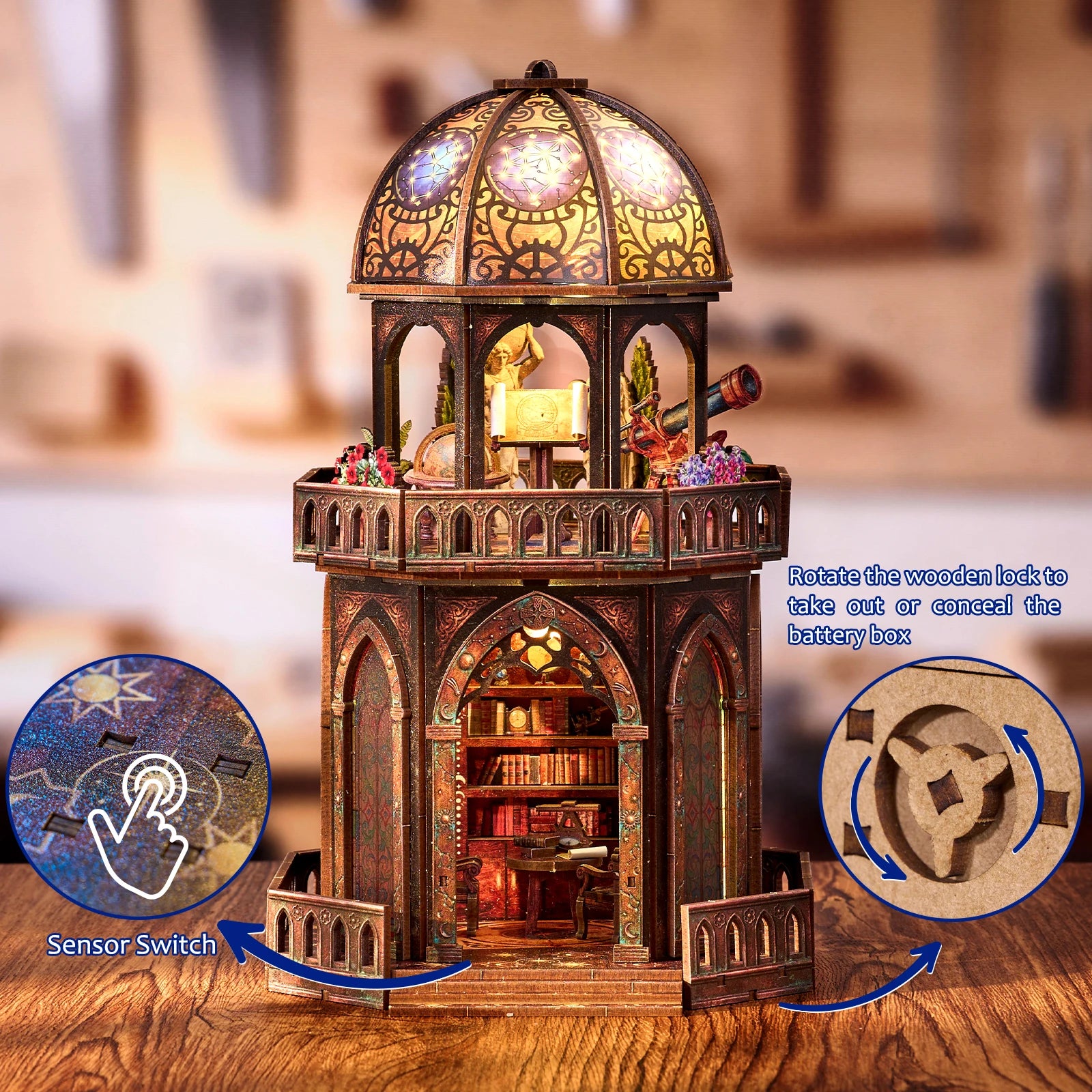 Observatory Book Nook Wooden Puzzle Kit