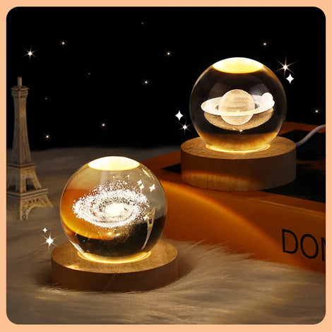 3D Galaxy Crystal Ball Lamp