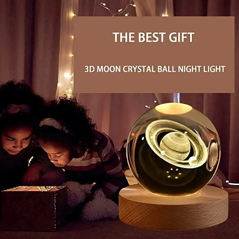 3D Galaxy Crystal Ball Lamp