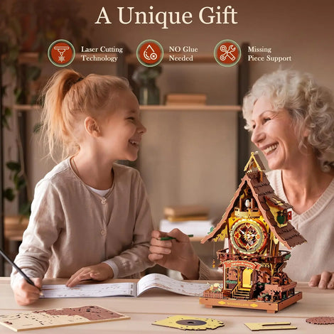 Black Forest Cuckoo Clock Wooden Puzzle Kit